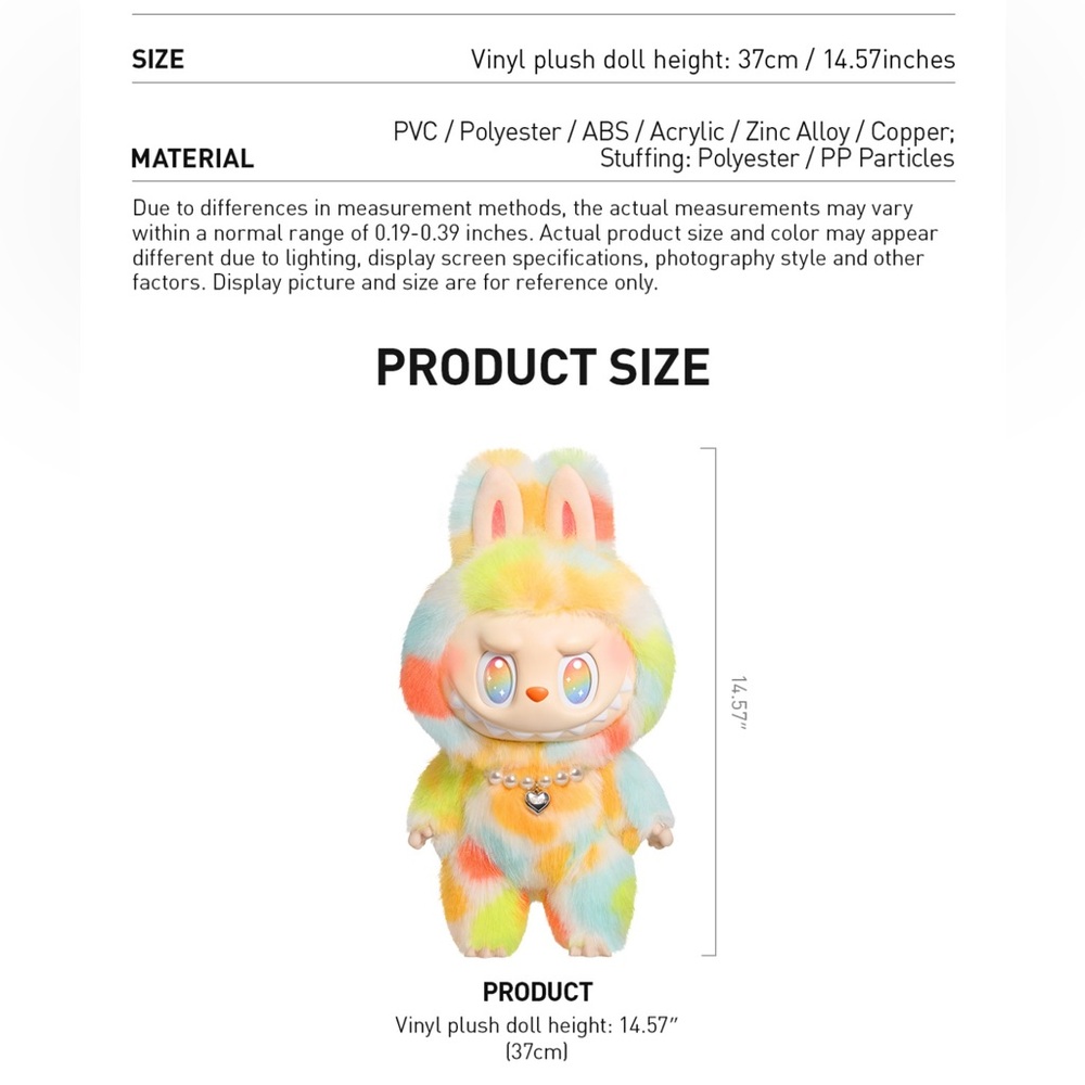 The Monsters Vinyl Plush Doll - Rock The Universe Labubu - PopMart RTU - Picture 4 of 5